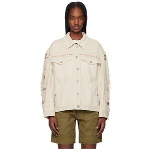 Isabel Marant Manona Denim Jacket in Ecru Fr 36 US 4